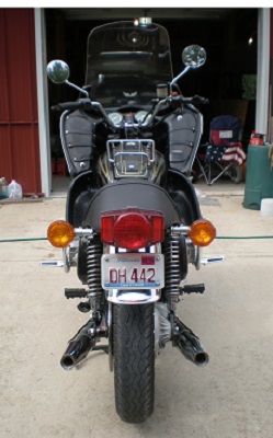 Harley muffs rear view