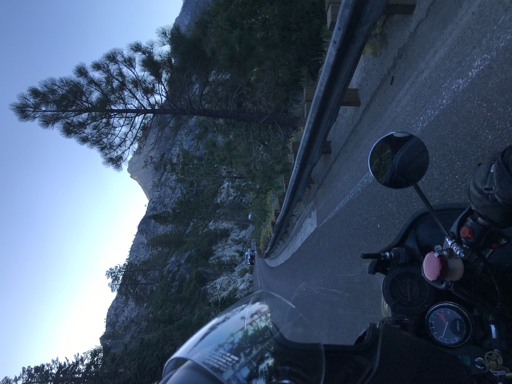 Coming down the cliffs into South Tahoe Basin