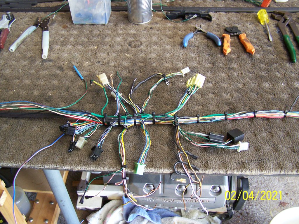 Wiring harness taking shape.