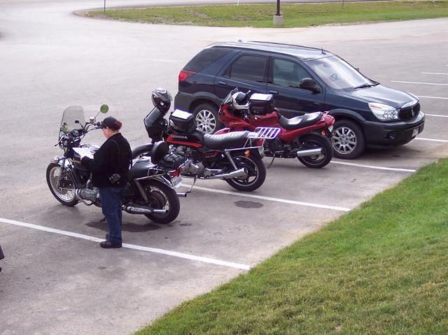 Apparently this is the best shot I got of Lances CB 900 and Lynns Triump Triple. Thats a shame cuz they are beautiful bikes. If 