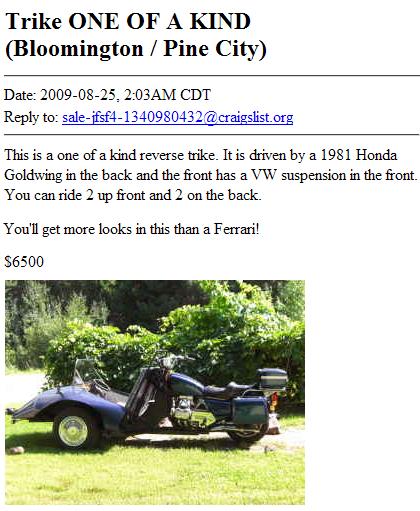 VW 1100 GL "Honey, I've got an idea to fix the Bug and the Bike!"