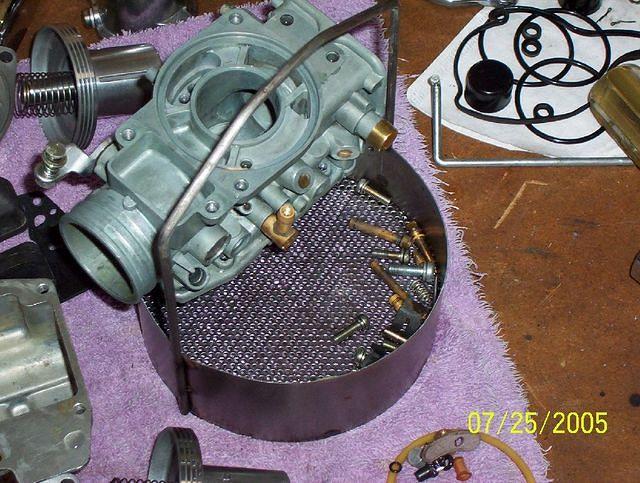parts after being dipped and rinsed in HOT water