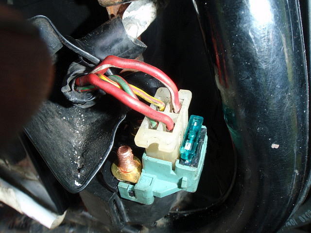 The starter relay connector overheated