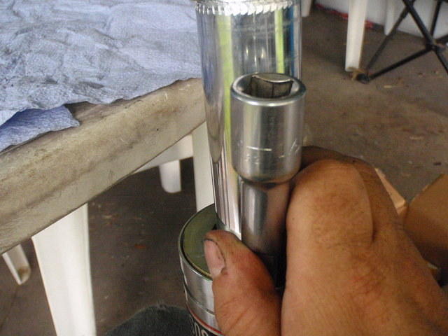 and then the front, keeping the seal straight