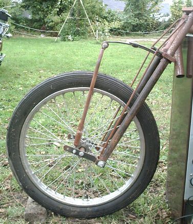 homemade leafspring fork & 21" spool hub