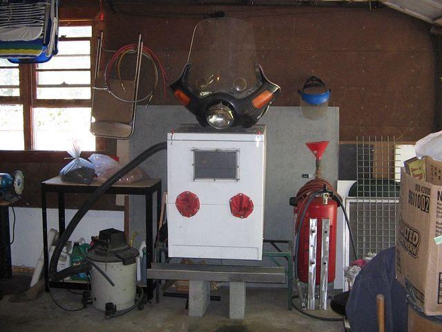 My homemade sandblaster and blasting pot
