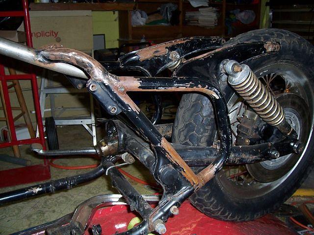 SHOCKS LAID FORWARD AND SUPPORTS LOWERED