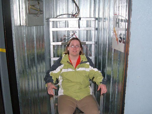 Me in the electric chair in Niagara