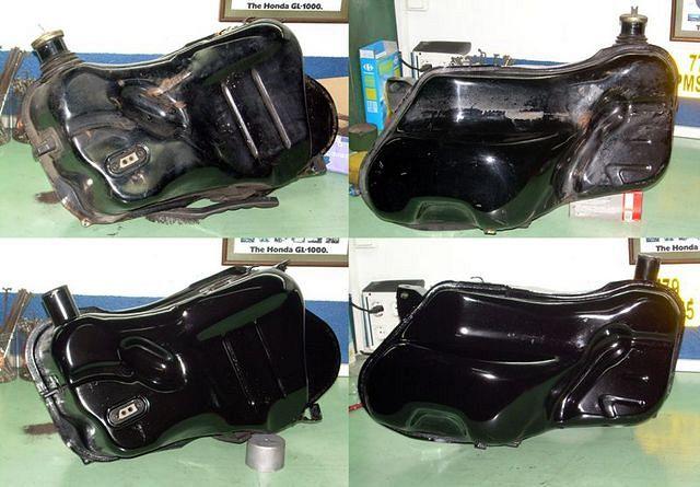 Fuel tank: sanded,primed and painted.
Inside is OK.