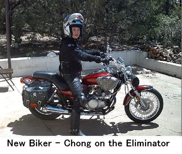Firstbike - Chong on her Eliminator - this was "eliminated" afterabout a month - TOO SLOW for her!