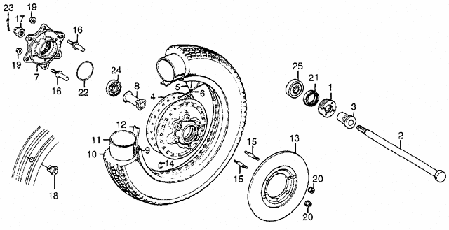 75-77 rear wheel