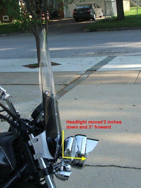 Side profife - Headlight moved down and forward 3"
