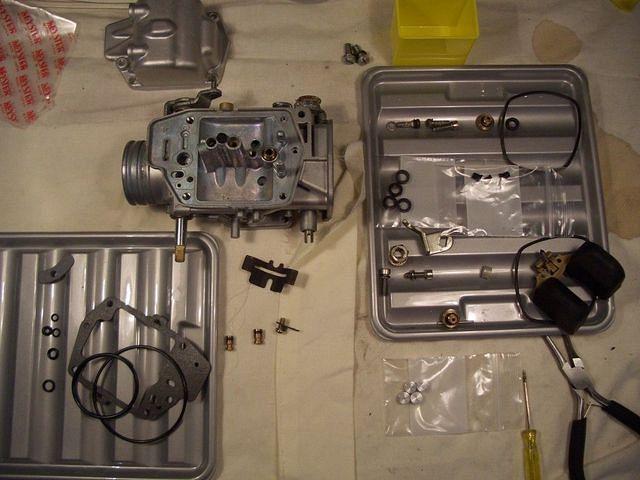 Keep your parts in order!!!!!!
Never take all four carbs apart in one go. Have one (or more) for refrence.