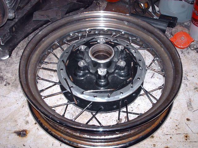 Third Layer, Discovered The Harley Rim Holes On This Side Are Oppisite To The GL Ring, Had To Move The Spoke To Match