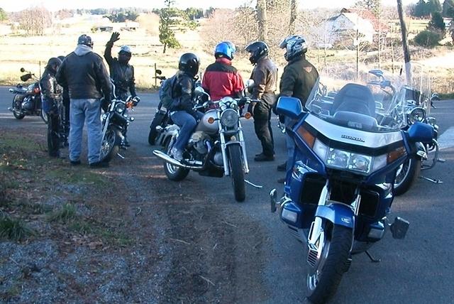 Donna and I waiting Ferndale Toy run 2009