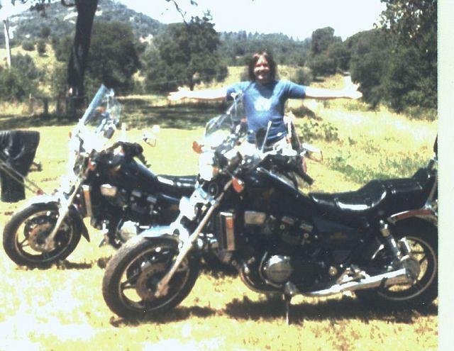 Maybe a little more HP to go with that water cooling and shaft drive? My 82 Magna next to Gizmo's bike.