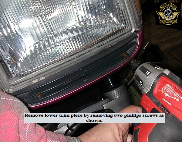 4 Headlight lower trim remove an