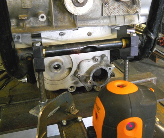 TWO NEW CLAMPS MOUNTED TODAY TO HOLD THE FRONT OF THE BIKE DEAD SOLID STRAIGHT  5 CLAMPS ON THE FRONT FRAME NOW
