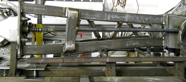 WITH THIS FINISHED SWING ARM WE FEEL THE BIKE WILL NOT BE SHORT ON TRACTION AT THE SALT FLATS