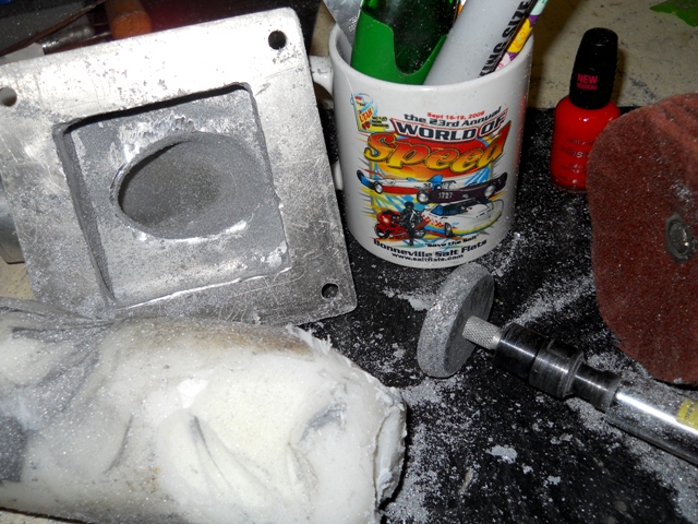 wax candle grinding of manifold in the spirit of Bonneville