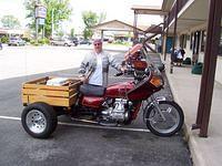 Susan & her gl1000 stake bed