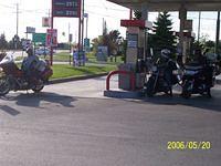 In the US getting gas, minus Bear & Tammy, Glenn & Anne, Frenchy, & Rebel
