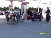 In the US getting gas, minus Bear & Tammy, Glenn & Anne, Frenchy, & Rebel