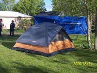 Wikerfish's Tent On The Ground And Winginit2's Tent Trailer In The Background