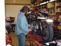 Frenchy Installing The Dana III Ignition System, And Rat And I Working On The Small Details