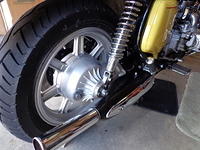 painted the stock muffler and rear leaster march 13
