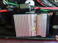7 volt regulator built from LM-317T, heat sink from old PC power supply