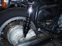 Rear shocks, towing hitch, and saddle bags