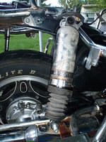Removing shocks, note stud came out of the final drive unit