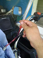 For the right tube, I had to make a special tool with some vinyl hose, the baster tube, and the ball needle from an air pump