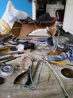 Wires soldered to running-turn signal lights plug inside fairing