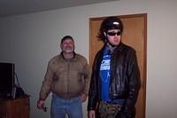 My son and I getting ready for ride....what a poser.