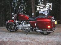Installed a set of script logos that read "Cruisin" to the bags, and removed the handles on top. Added couple 55 watt 