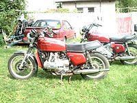 new to me 1975 forground 1977 daily rider and caferacer in background