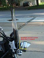 Side profife - Headlight moved down and forward 3"
