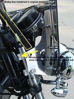 Used mounting brakets from a Honda VF750C Magna part #mem9908, I just had to switch the left and right brakets.  The shield will