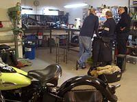 Here's the workshop shared among 6 guys who are all into old HD's. A great well ordered place. Great guys too!