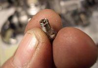 It's impossible to see from the photo but;
from new the last bit of the screw is hollow and has a very small slit,
that has pr