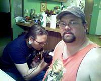 My sone giving my first Tattoo! He enjoyed this a little too much. I think he was paying me back for taking his video games from