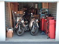 My 75 On The Left And Tom's Shadow On The Right In My Storage Locker