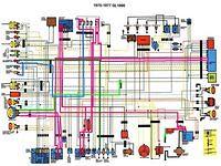 1975 77 GL1000 Headlight Schematic