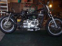 A truly naked Goldwing...almost. These bikes looks so mean stripped down bare.