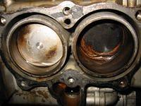 pistons. The light one had  water in it