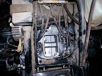 Didn't put any work into cleaning the body or frame until I heard the engine run. This is the top view of the installed carbs.