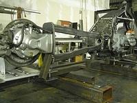 FIRST TWO SWINGARM TUBES TACKED IN- 82 INCH WHEEL BASE FOLKS