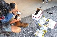 MAIL CALL- PISTONS ARRIVE TODAY-CAN'T WAIT TO OPEN THEM RIGHT OUT ON GROUND IN FRONT OF SHOP